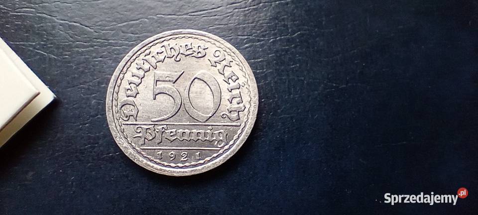 Stare monety 50 fenig 1921 Niemcy Lesko