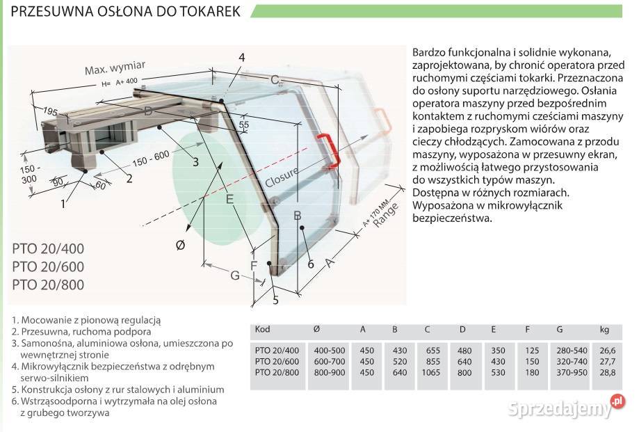 Osłona suportu narzędziowego do tokarki PTO Katowice