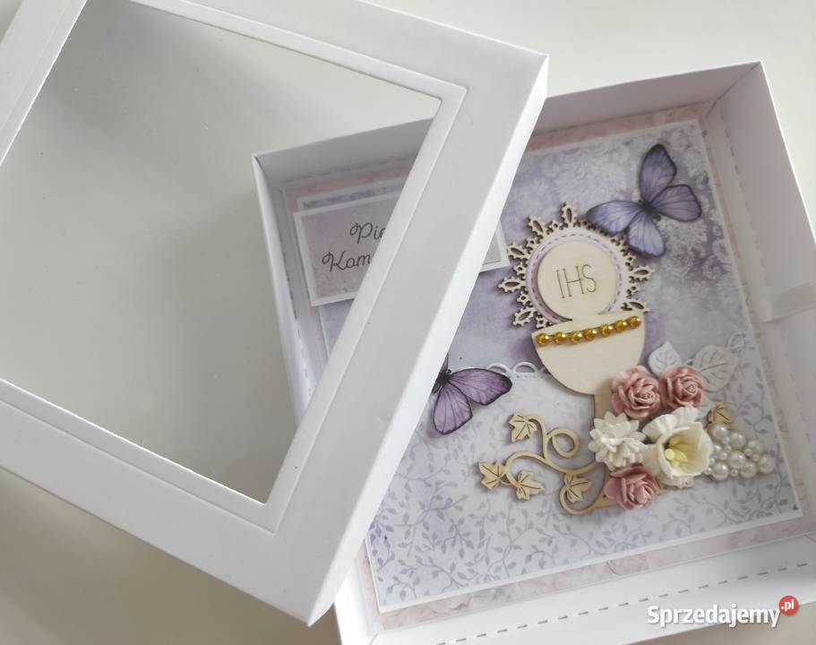 Kartka ręcznie robiona na Komunię Świętą w