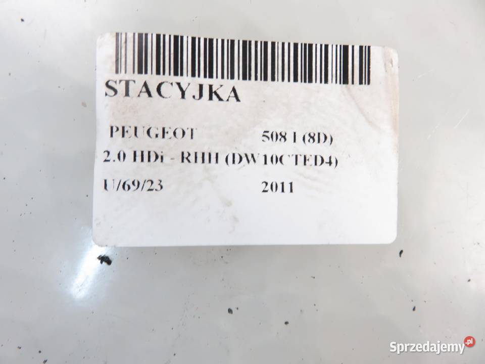 STACYJKA KLUCZYK KIESZEŃ PEUGEOT 508 I