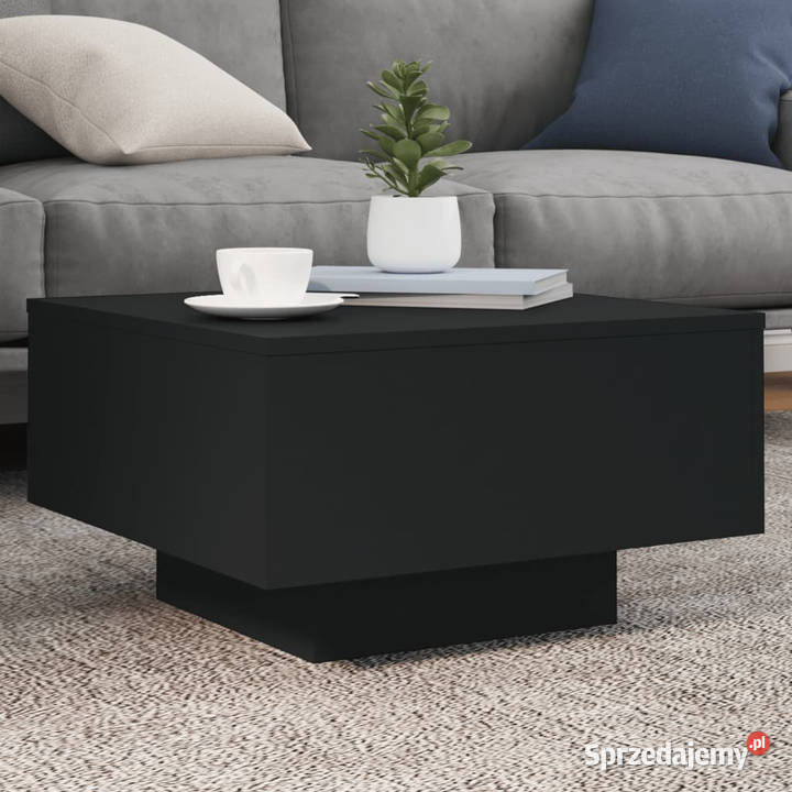 Stolik kawowy czarny 55x55x31 materiał Warszawa