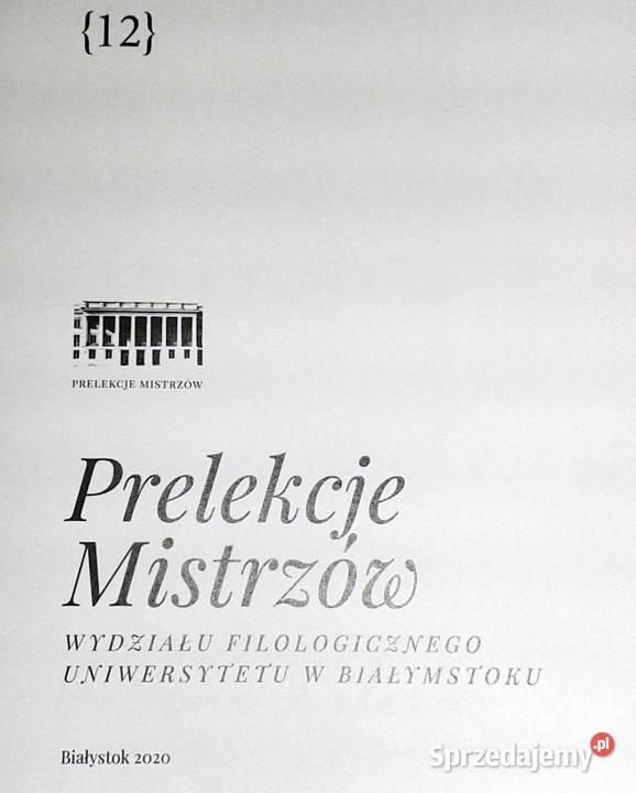 Prelekcje Mistrzów 12 Antoni Libera miękka Pozostałe Chełm sprzedam