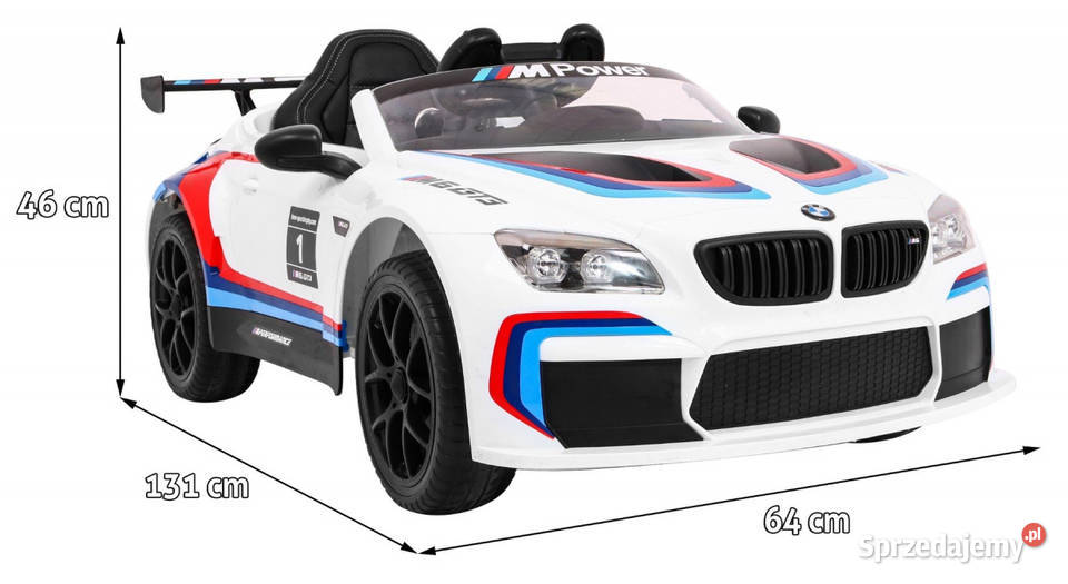 Auto na akumulator BMW M6 GT3 12V EVA białe Pojazdy elektryczne i spalinowe Warszawa