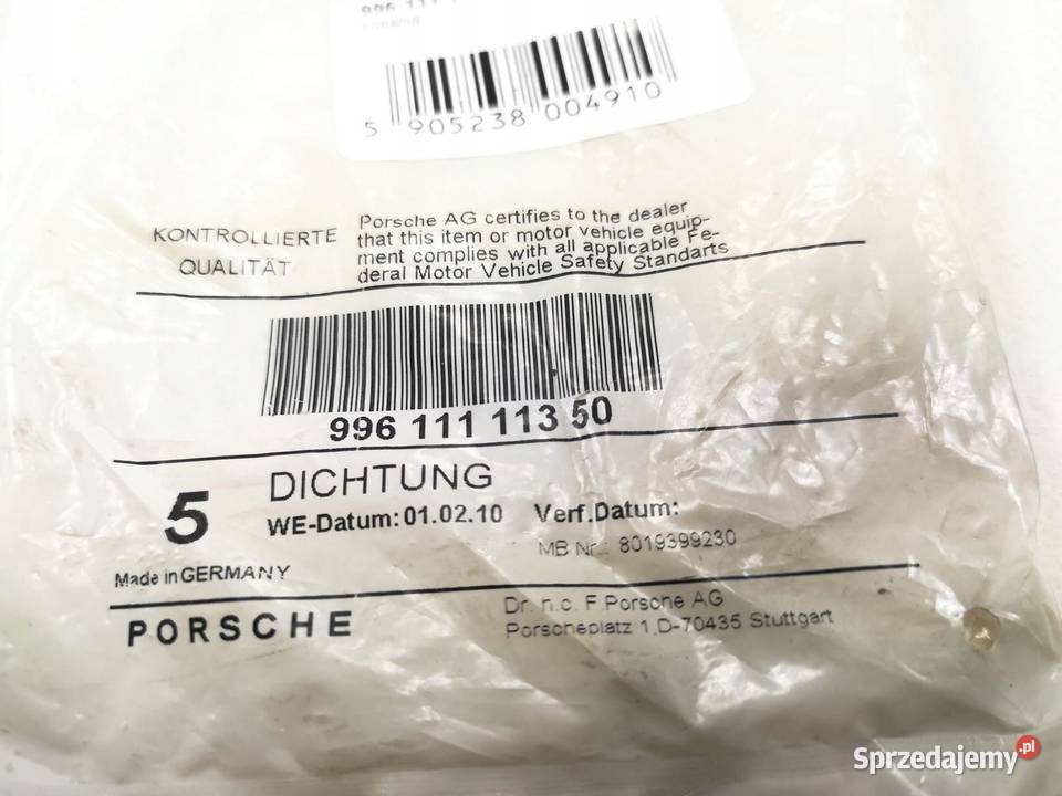 USZCZELKA WYDECHU PORSCHE 911 996 3436 9705