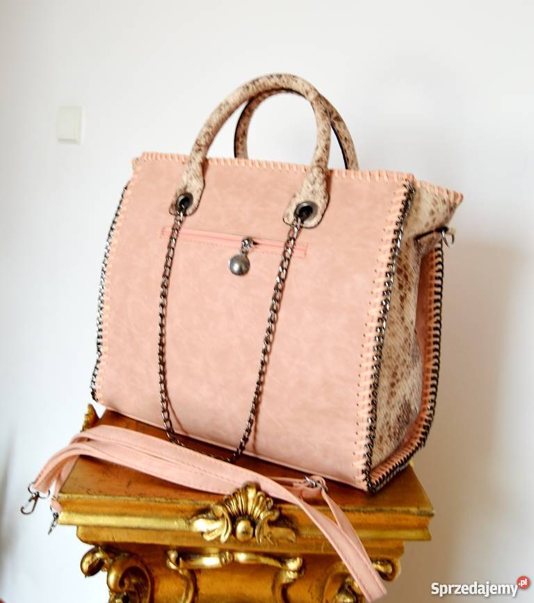 STELLA McCARTNEY TOREBKA WĄŻ PUDROWY RÓŻ ŁOSOŚ czarny