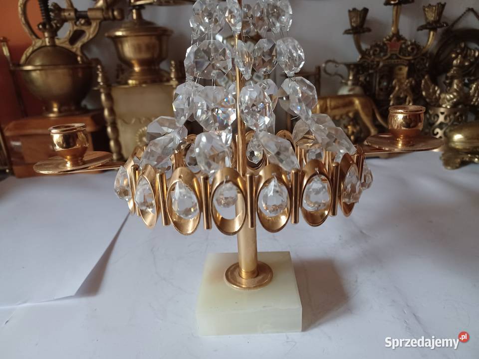 Piękny zjawiskowy świecznik mosiężny z Wyposażenie wnętrz sprzedam