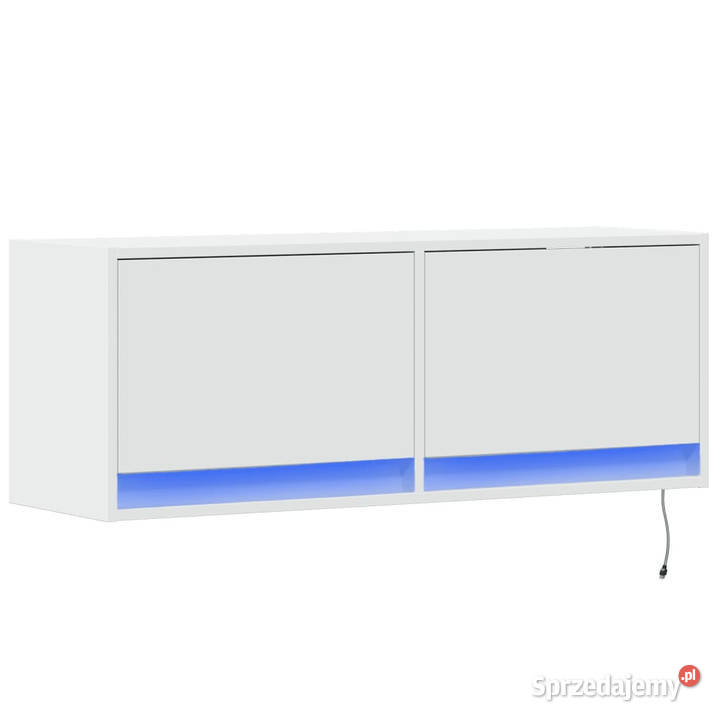 Ścienna szafka TV z LED biała 100x31x35 WM852362 Warszawa