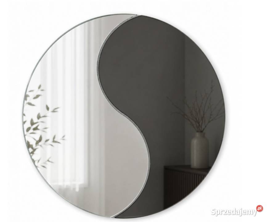 Lustro okrągłe YIN YANG 40 srebrne i grafitowe Dąbrowa Górnicza