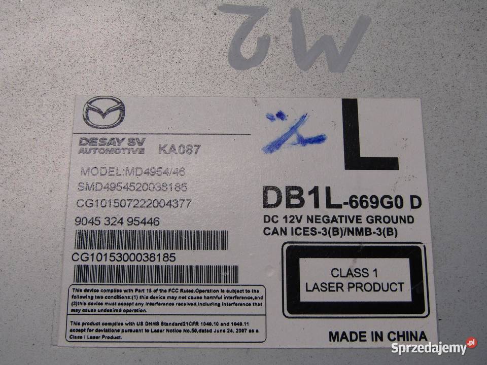 CZYTNIK PŁYT NAWIGACJI NAVI CD MAZDA 2 DJ osobowe sprzedam