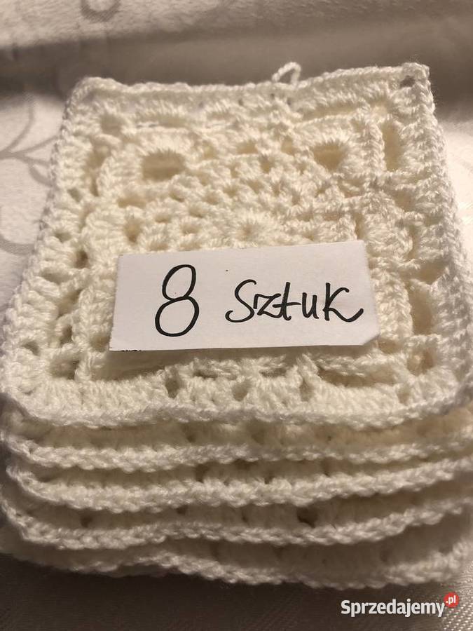 kwadraty Babuni na szydełku poduszki narzuty Zegrze