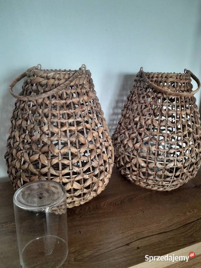 Dwa lampiony latarnie Rovterne Jysk Wyposażenie wnętrz lubelskie Grabowiec