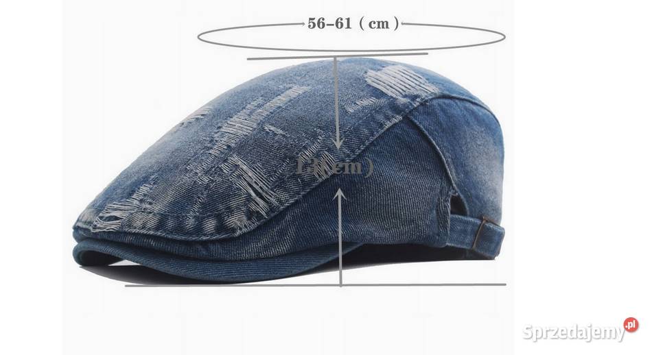 Czapka męska kaszkiet jeans vintage z