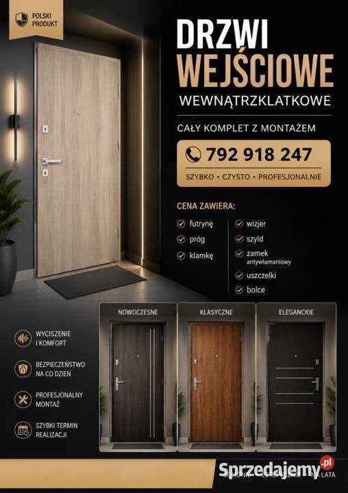Drzwi do bloku wejściowe wewnątrzklatkowe z Katowice
