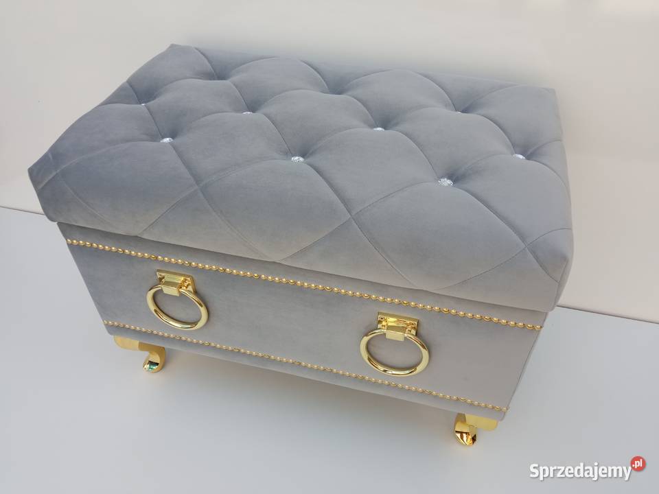 Pufa ławka Caro glamour swarovski złote nogi wielkopolskie Poznań