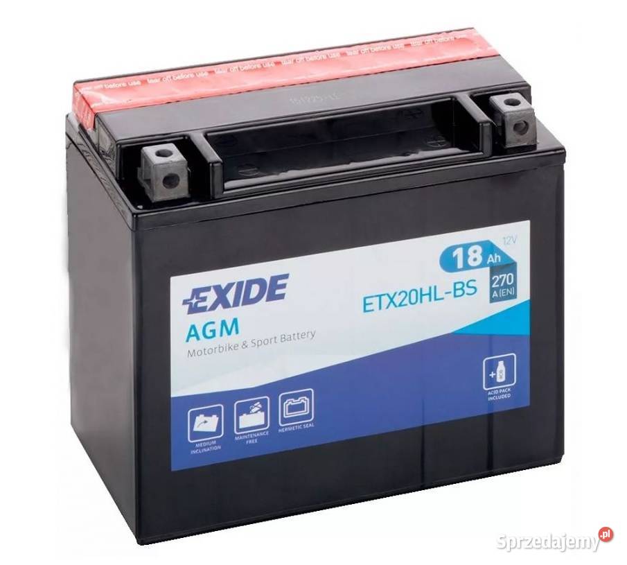 Akumulator motocyklowy EXIDE ETX20HLBS YTX20HLBS Elbląg