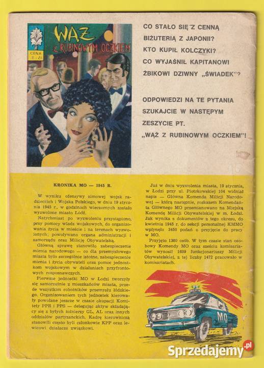 KAPITAN ŻBIK NOCNA WIZYTA 1972 Łódź