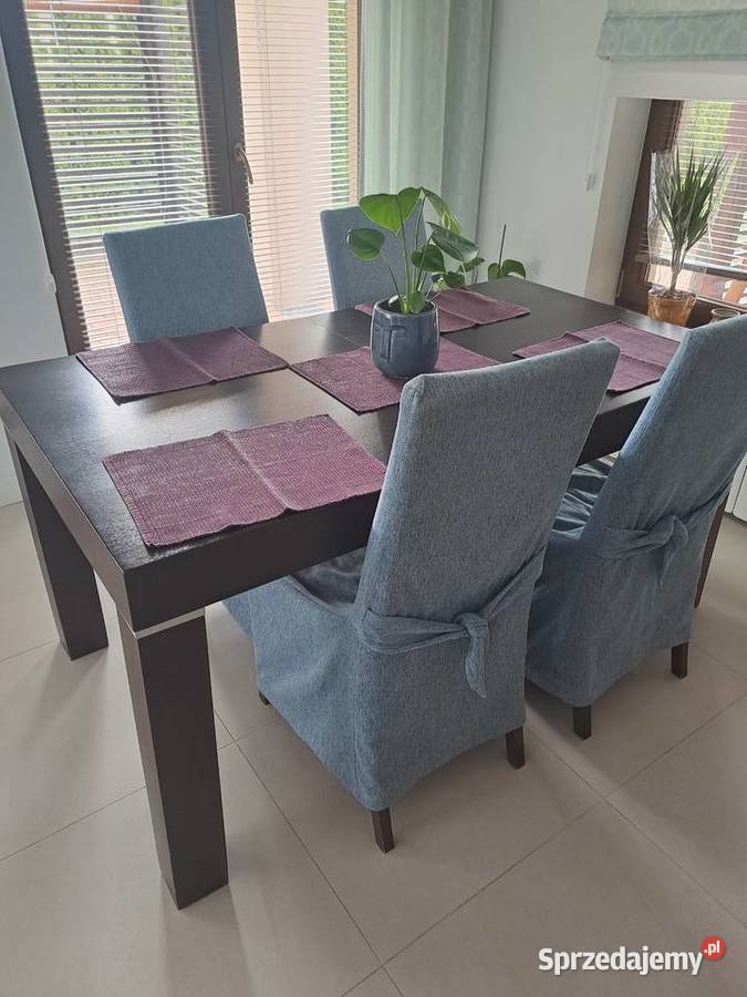 Stół rozkladany z 8 krzesłami 90cm Stoły, krzesła, biurka Zamość