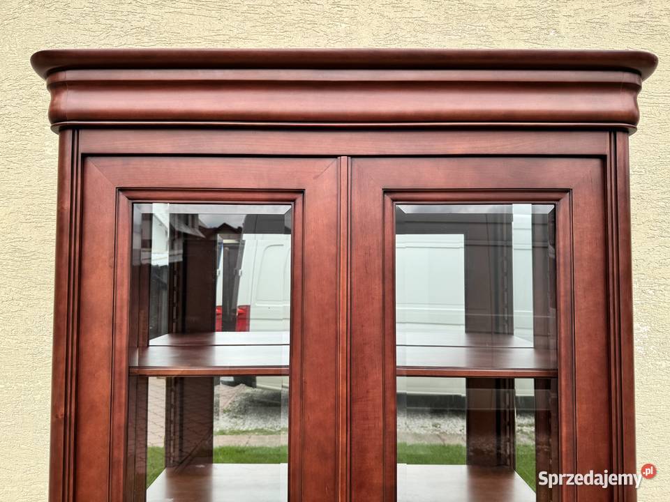 Witryna drewniana szafa przeszklona biblioteka Sulbiny