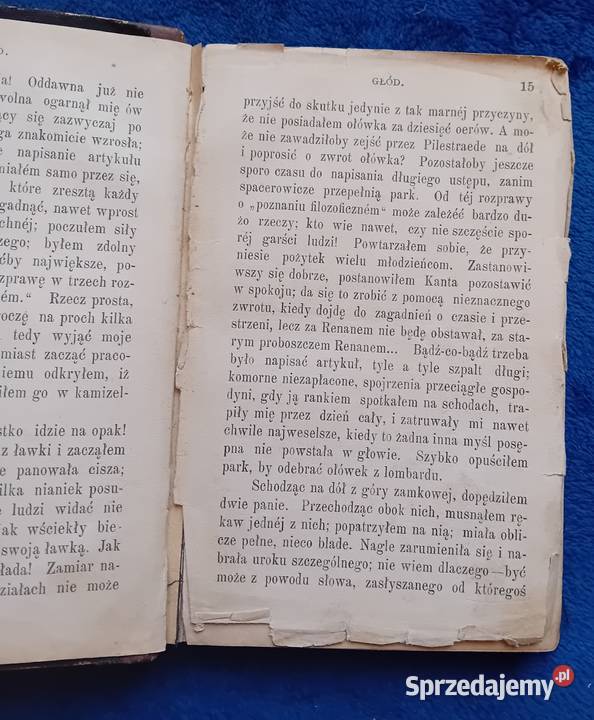 Knut Hamsun Głód Wydanie przedwojenne Półskórek Koźminek
