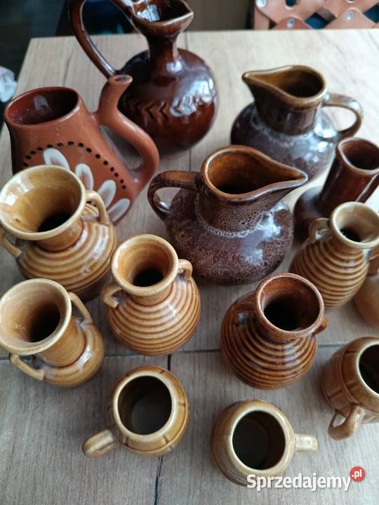 Pijałka dzbanuszki fajans ceramika prl Choszczno