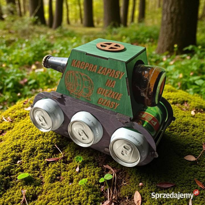 Drewniany Czołg na Piwo z Grawerem Prezent Taty mazowieckie Warszawa