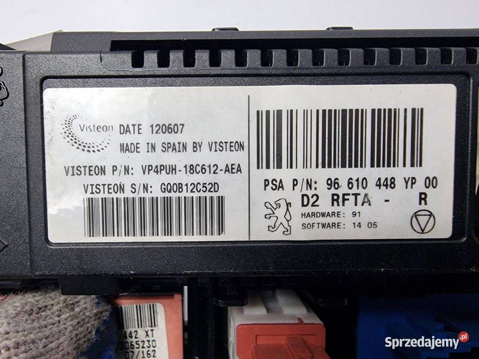 PANEL KLIMATYZACJI PEUGEOT 407 96610448