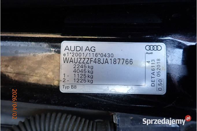 AUDI A4 ALLROAD 2018 196800 ccm 190 A4 Allroad mazowieckie Warszawa sprzedam