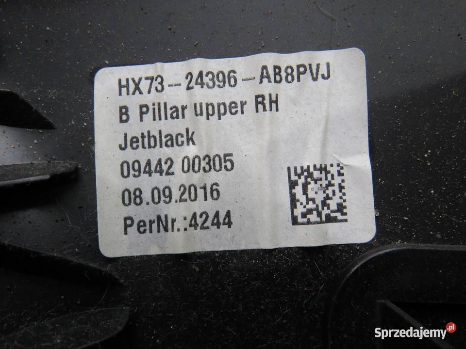 OSŁONA SŁUPKA PRAWA JAGUAR XE Podszybia