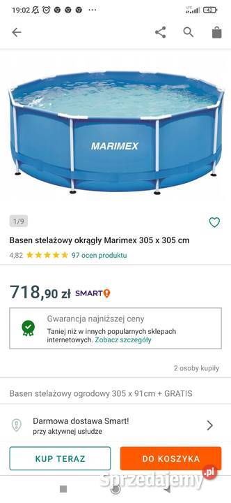 Basen stelażowy 91 na 305 Zgierz sprzedam