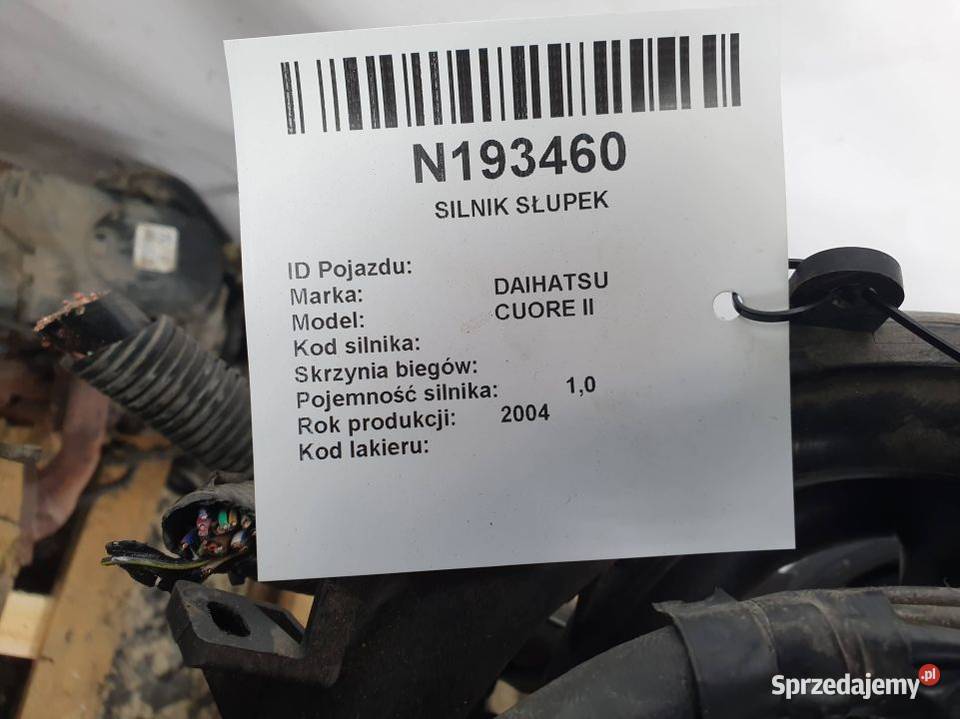 SILNIK SŁUPEK DAIHATSU CUORE II 10 M4 Lipno sprzedam