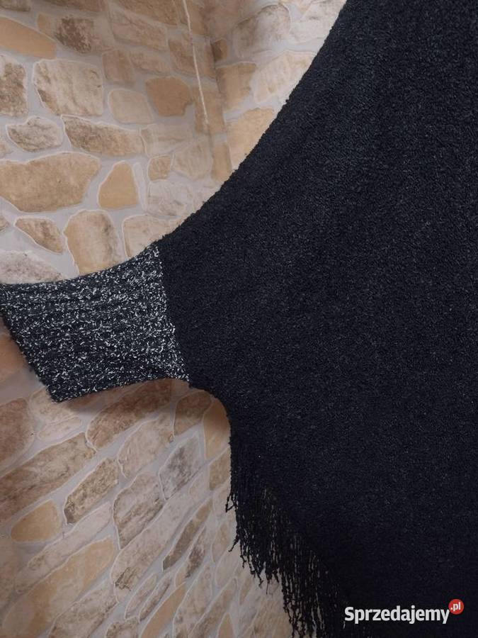 Wytworne futrzane Ponczo z Madrytu peleryna czarny Kraków