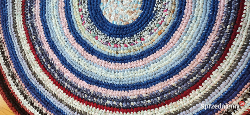 Dywan okrągły średnica 135 rękodzieło zero waste Łódź