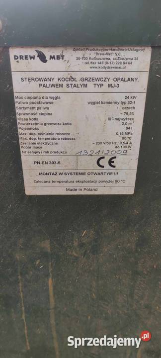 Piec 24kw drewmet Kotły i Piece CO Rawka sprzedam
