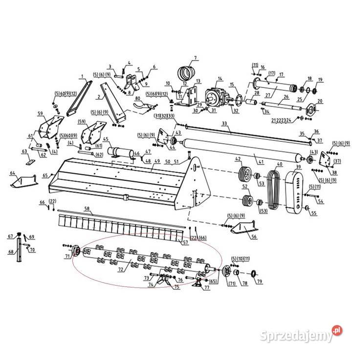 Wał do kosiarki bijakowej EFG105 4FARMER 1050 mm Tajęcina sprzedam