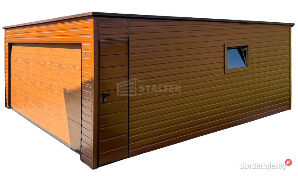 Garaz blaszany 6x5m brama segmentowa drzwi okno Sprzedaż podlaskie Suwałki