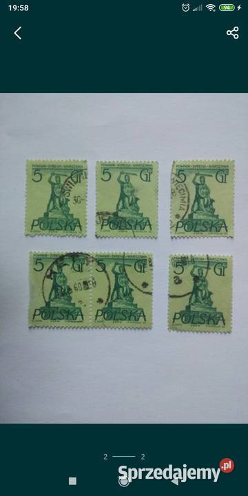 Znaczek pomnik Warszawy Bolesławiec