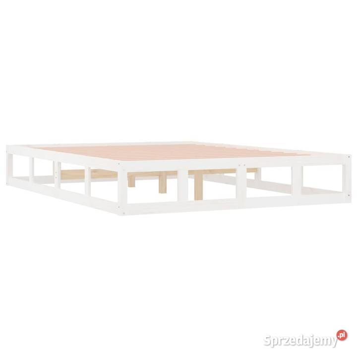 vidaXL Rama łóżka biała 140 x 200 lite Ramy i stelaże