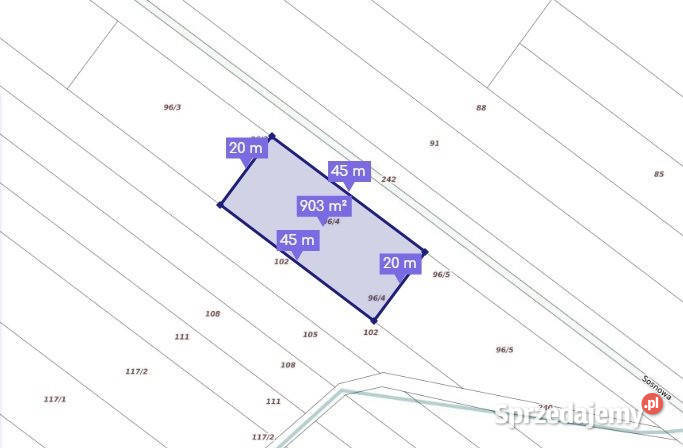 sprzedaży gruntu Zduńska Wola 960m2