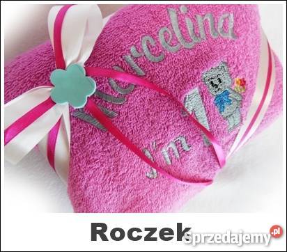 Ręcznik z haftem poduszka i koc z haftem prezent Pobiedziska sprzedam