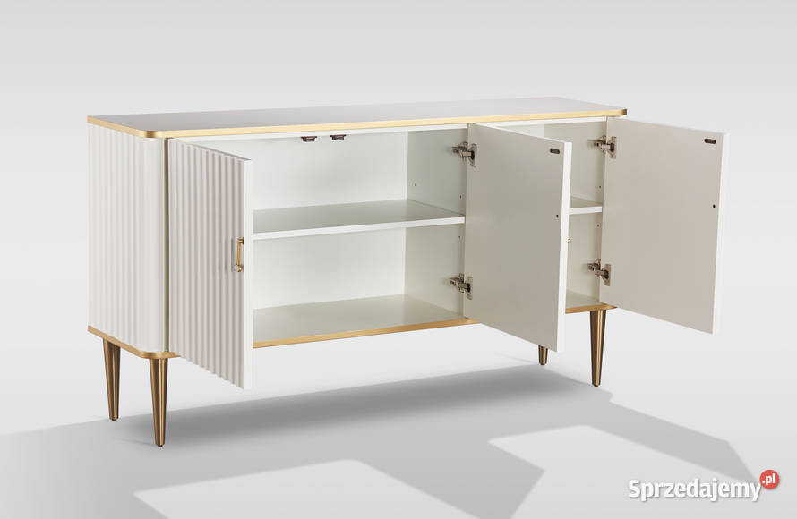 Złota komoda ryflowana Agi 160x40x87 Golkowice