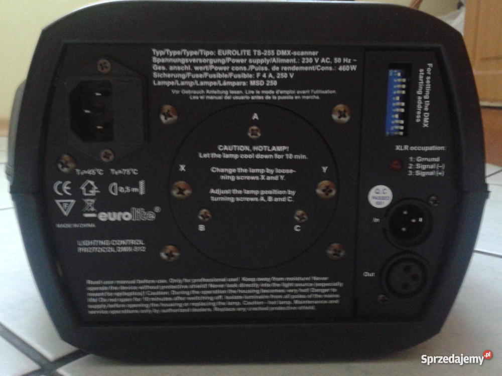 2 skanery EUROLITE TS 255 DMX Klewki