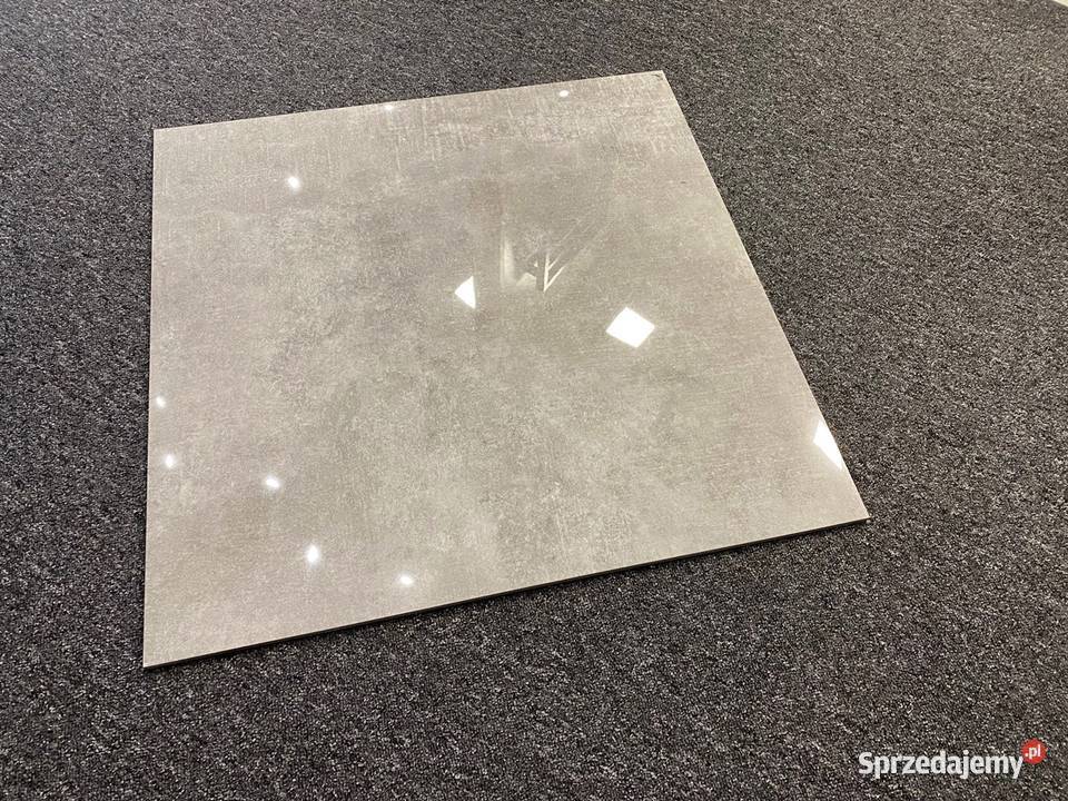 Płytka 80x80 szary beton połysk Harmigon