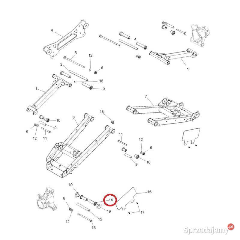 Tuleja wahacza Polaris scrambler sportsman rzr
