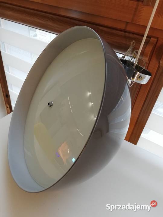Lampa szara metalowa z połyskiem wisząca trzy Warszawa
