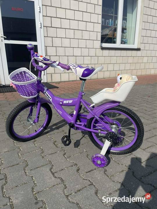 329 Rower 16 fioletowy z misiem śląskie sprzedam