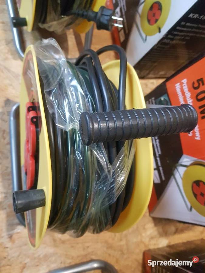 PRZEDŁUŻACZ BĘBNOWY OGRODOWY 50M 3x25mm KLAPKI