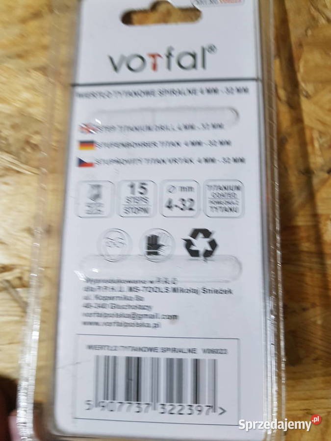 WIERTŁO TYTANOWE SPIRALNE 439MM V06023 Vorfal Elektryczne Głogowa