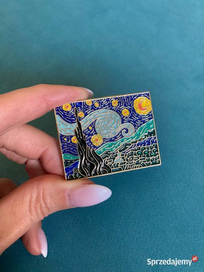 Nowy pin duża przypinka Van Gogh metal emalia Uniseks