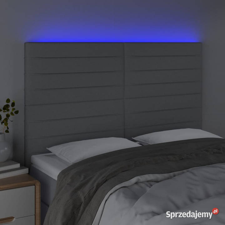 Zagłówek do łóżka z LED jasnoszary 144x5x118128 Warszawa sprzedam