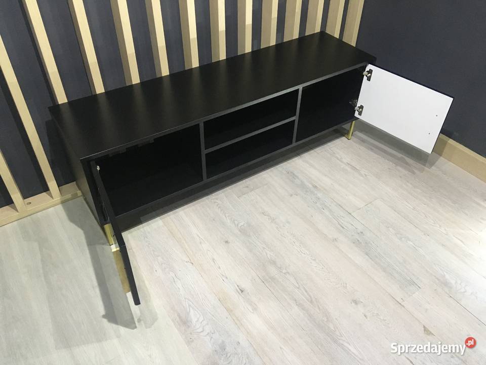 Szafka sideboard 150 czarna fronty jodełka Warszawa